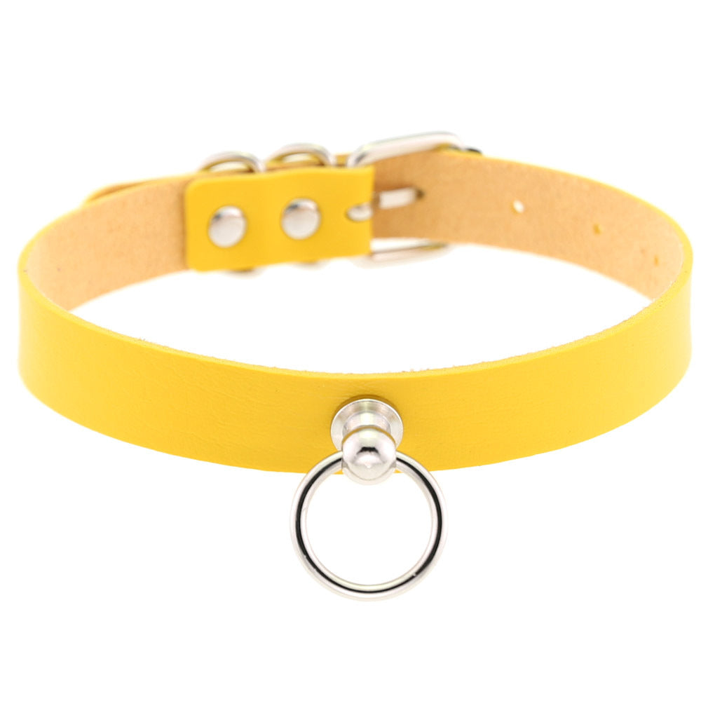 Soft Simple Circle Neckband Punk Gothic Leather Collar