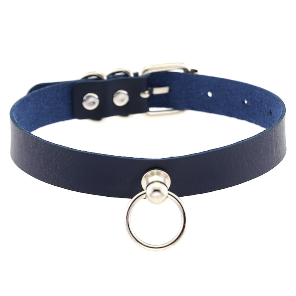 Soft Simple Circle Neckband Punk Gothic Leather Collar