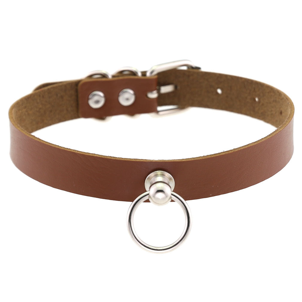 Soft Simple Circle Neckband Punk Gothic Leather Collar