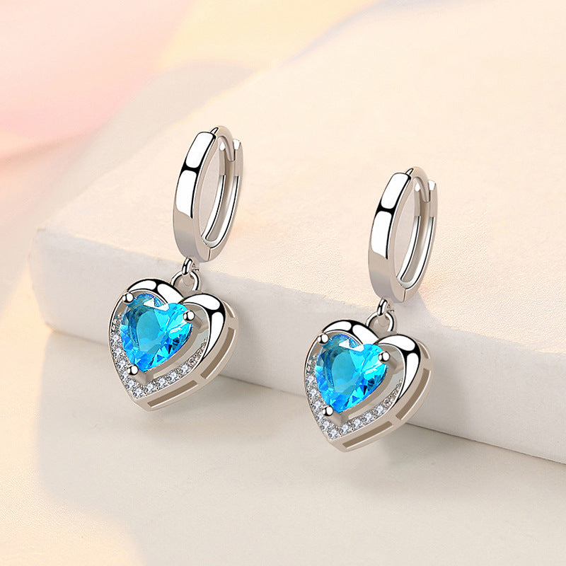 Diamond Korean Style Siering Elegant Zircon White Earrings