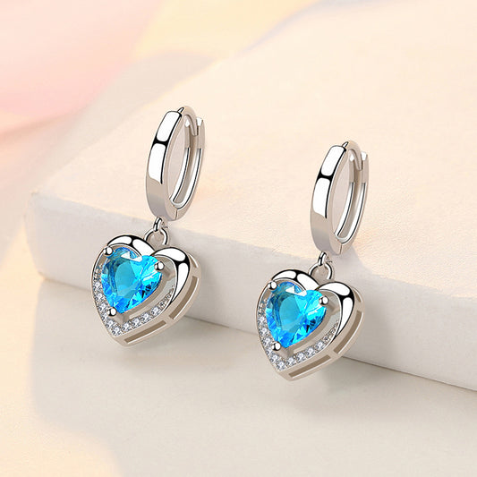 Diamond Korean Style Siering Elegant Zircon White Earrings