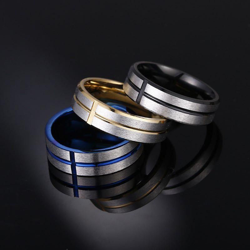 Men's Fashion Ornament Cross Small Jewelry Stainless Rings