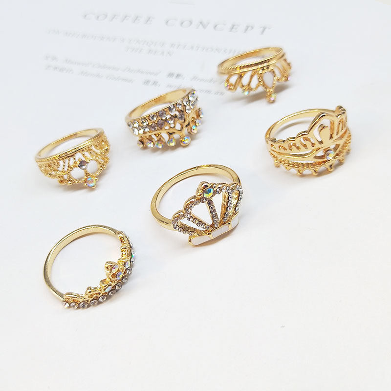 Multi Crown Mixed Alloy Stall Yuan Rings