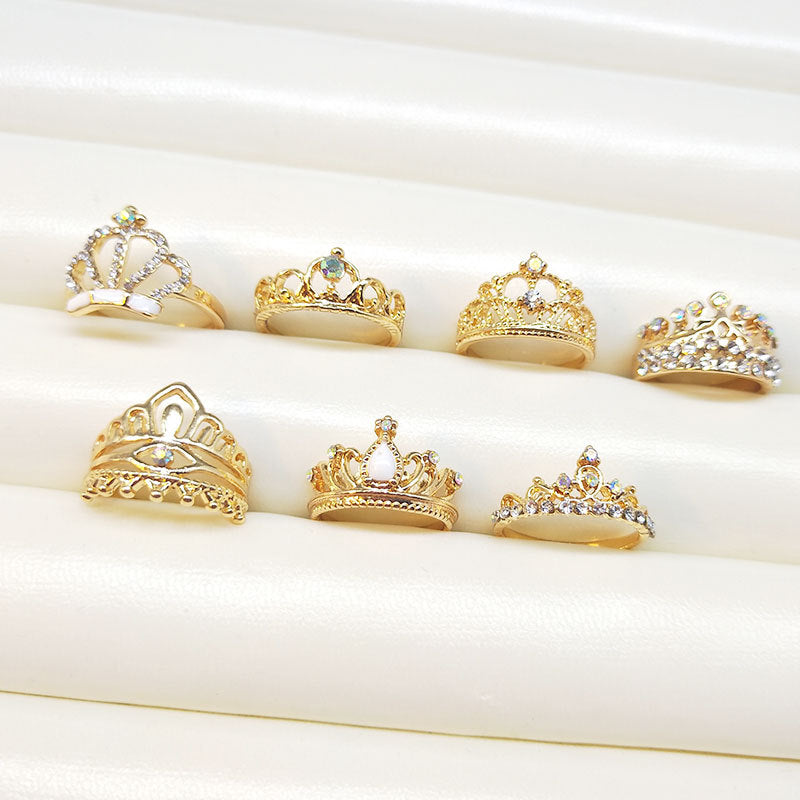 Multi Crown Mixed Alloy Stall Yuan Rings