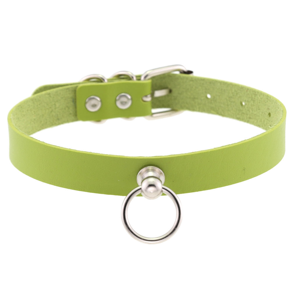 Soft Simple Circle Neckband Punk Gothic Leather Collar