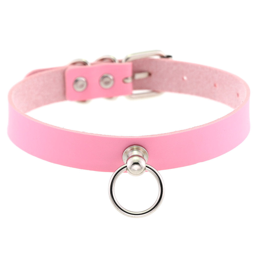 Soft Simple Circle Neckband Punk Gothic Leather Collar