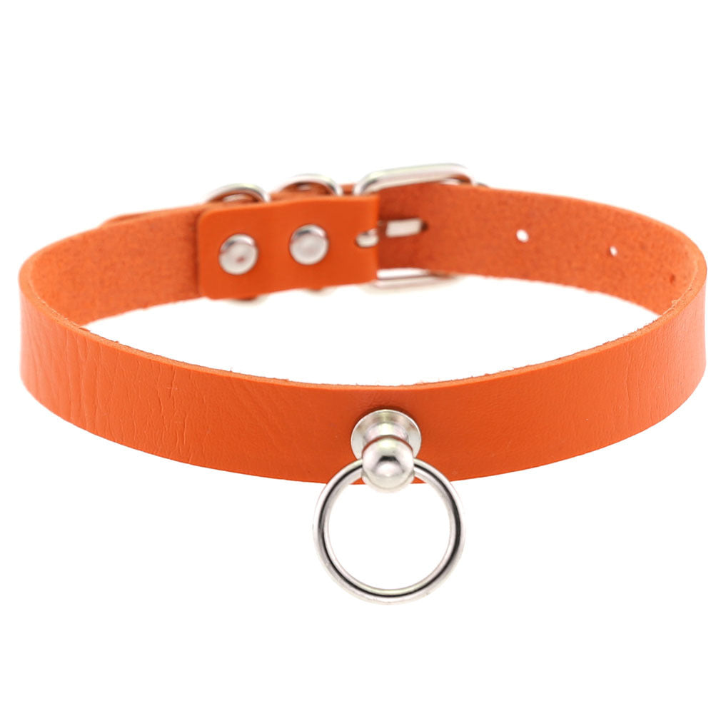 Soft Simple Circle Neckband Punk Gothic Leather Collar
