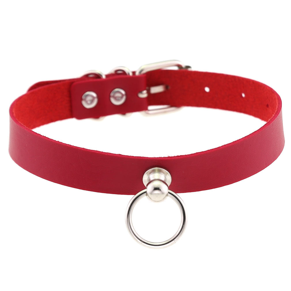 Soft Simple Circle Neckband Punk Gothic Leather Collar