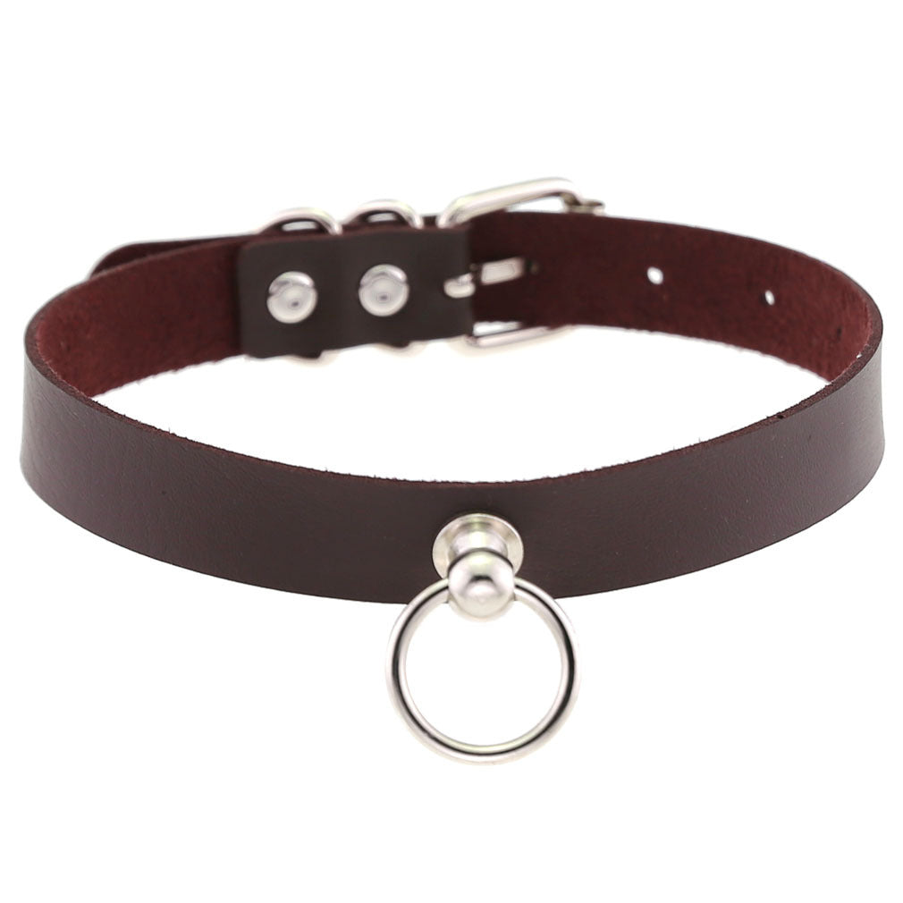Soft Simple Circle Neckband Punk Gothic Leather Collar