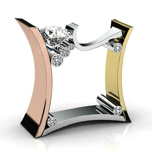 Three-color Electroplated Creative Style Punk Fashion Rings