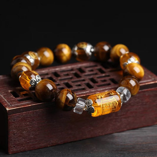 Women's & Men's Three-sided God Of Wealth Lucky Beads Buddha Five Elements Bracelet