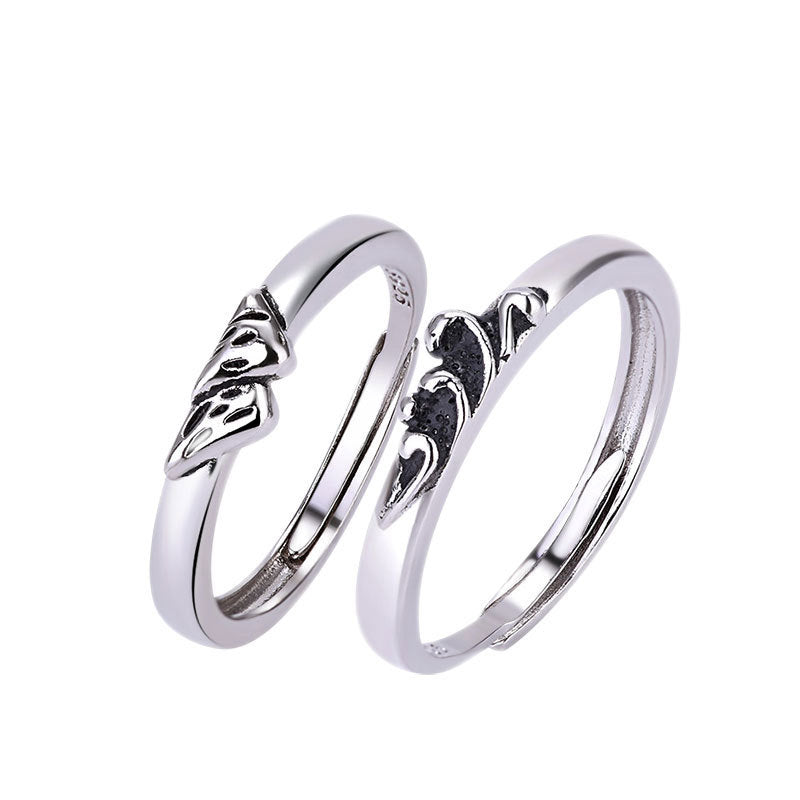 Women's & Men's Couples Openings Couple Simple Personality Niche Rings