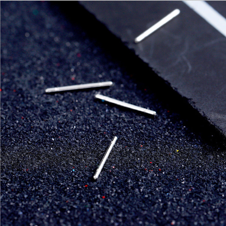 Pure Sier Ear Pin Head Bar Flat Soft Stud Earrings