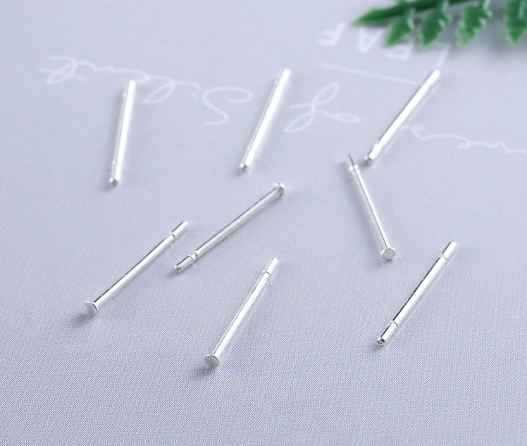 Pure Sier Ear Pin Head Bar Flat Soft Stud Earrings