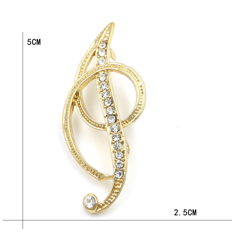 Fashion English Letter Brooch Diamond Alloy Corsage Brooches