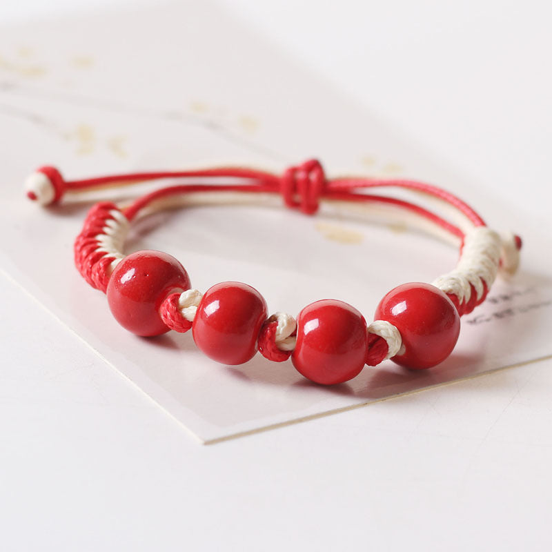 Ceramic Woven Ancient Style Adult Female Blue Bracelet
