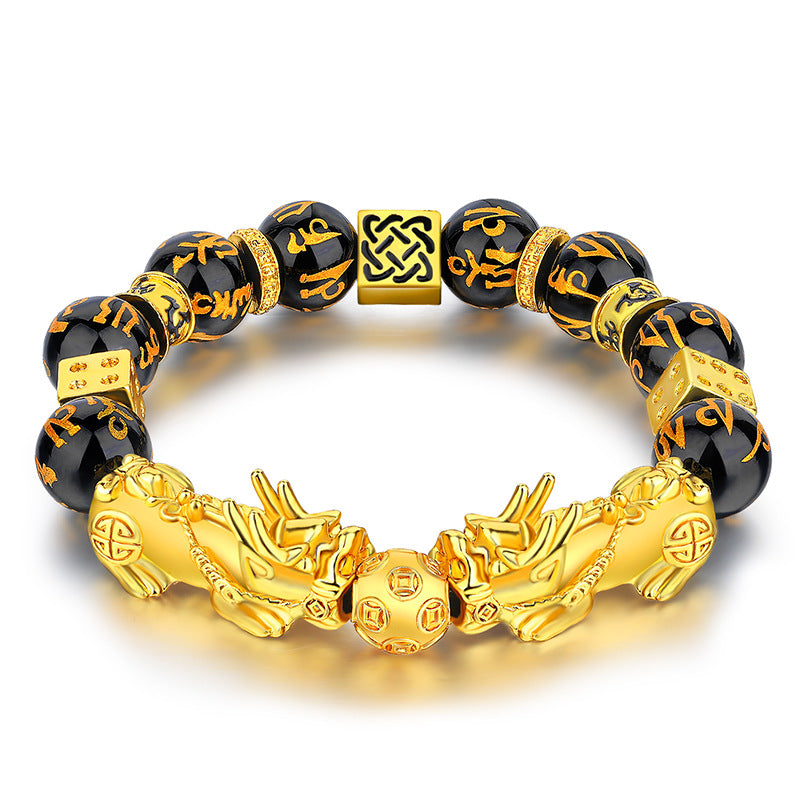 Men's Vietnam Placer Gold Pi Imitation Hard Pure Fast Bracelet