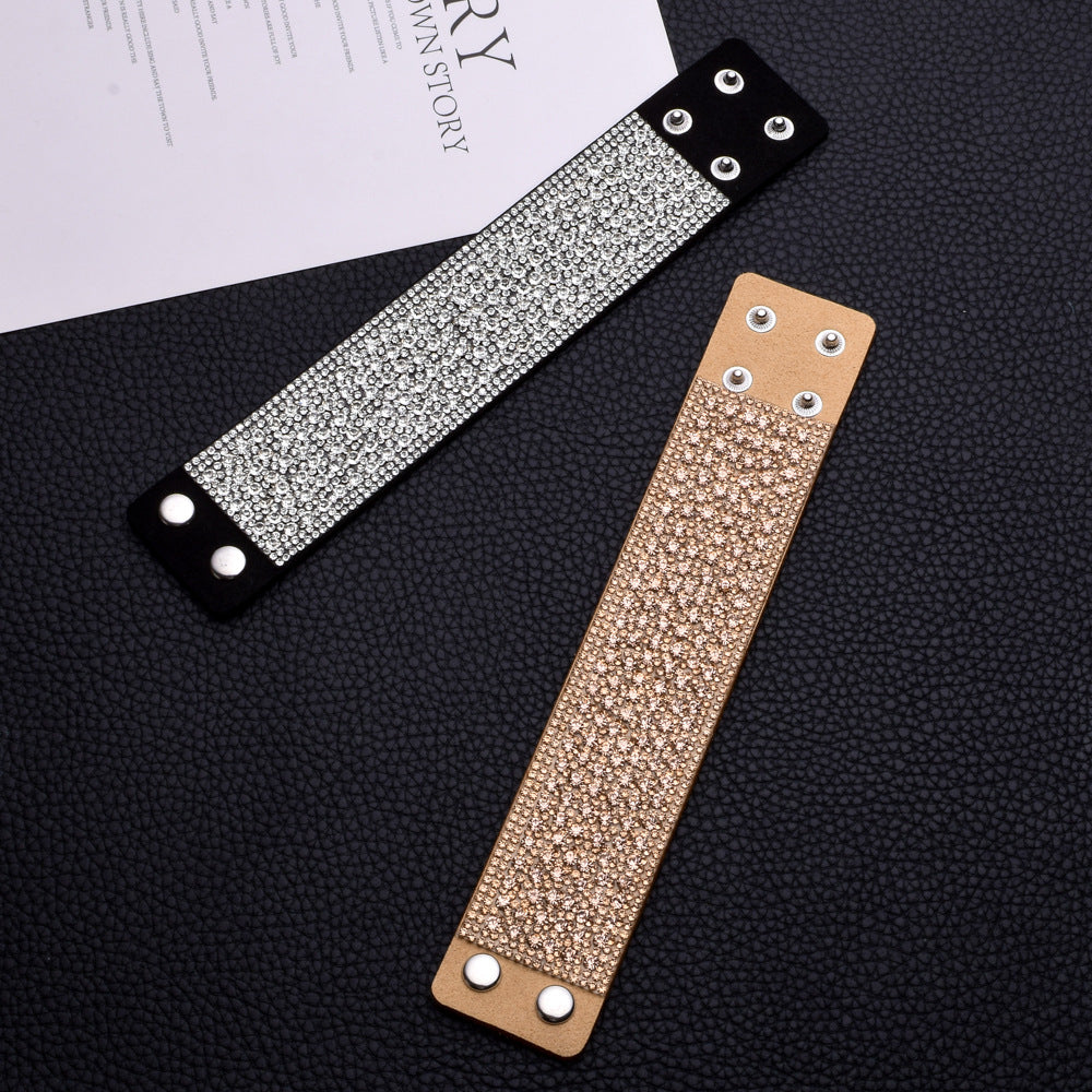 Casual Women's Fashion Flannel Buckle Wide Bracelets