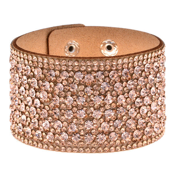 Casual Women's Fashion Flannel Buckle Wide Bracelets