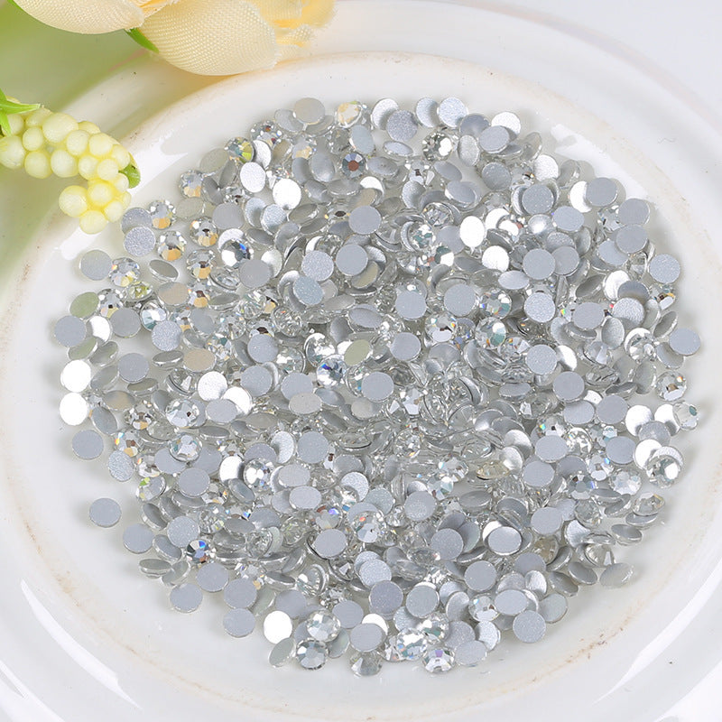 Crystal Glass Stone Rhinestone Round Manicure Jewelry Accessories