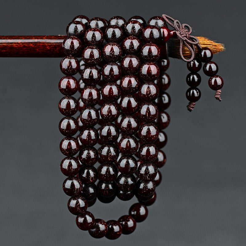 Gold Star Red Sandalwood Comparable To Indian Pterocarpus Bracelet