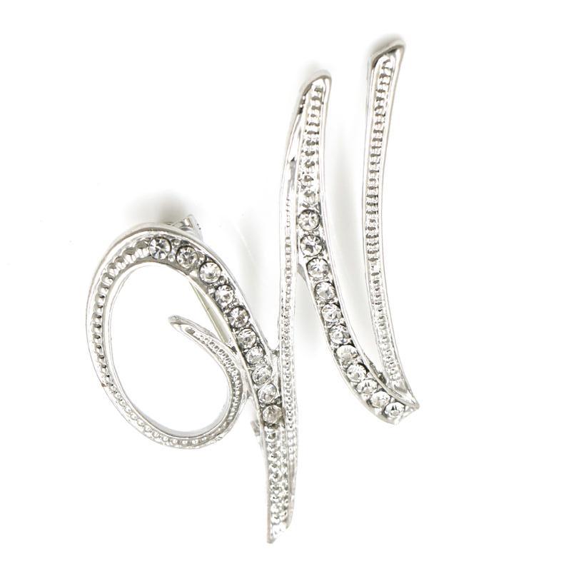 Fashion English Letter Brooch Diamond Alloy Corsage Brooches