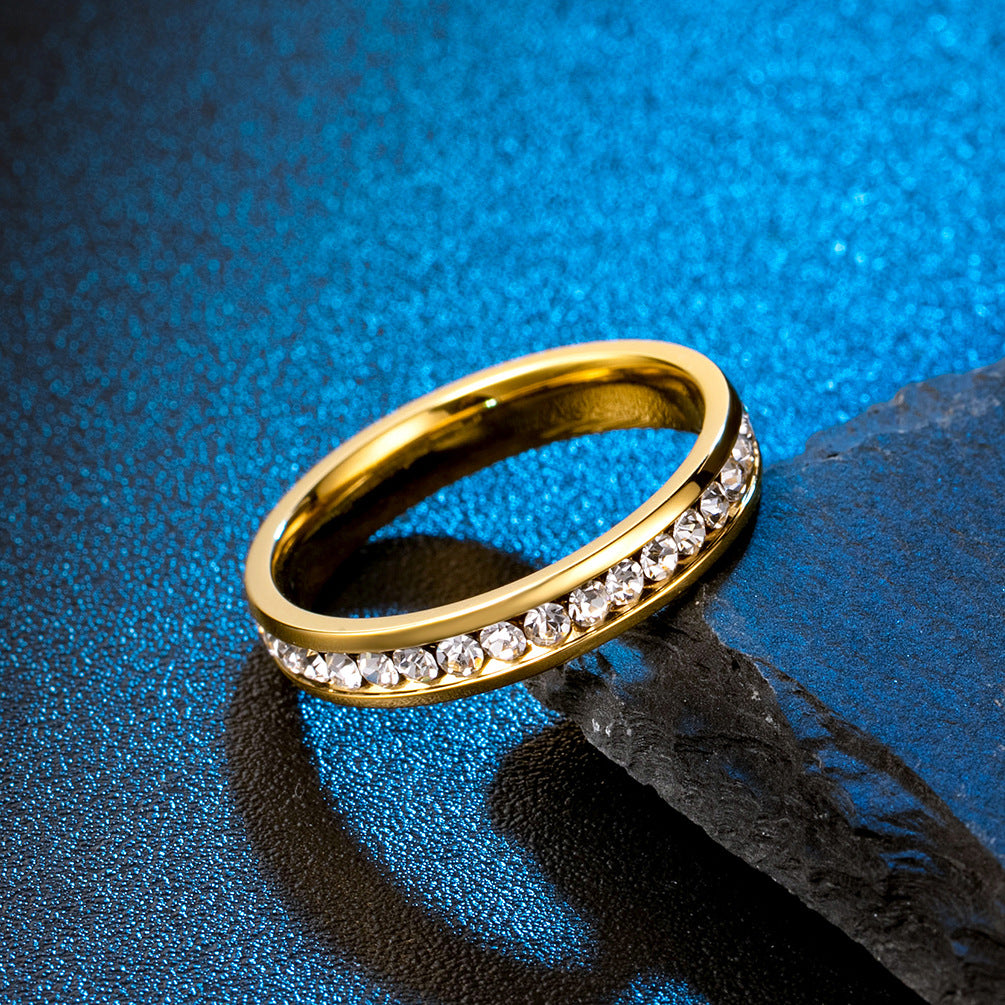 Women's Simple Fashion Diamond Gold-plated Light Luxury High-grade Ring