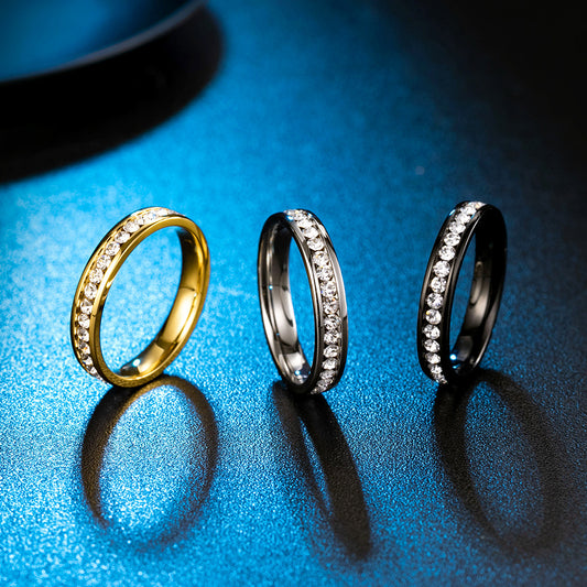 Women's Simple Fashion Diamond Gold-plated Light Luxury High-grade Ring