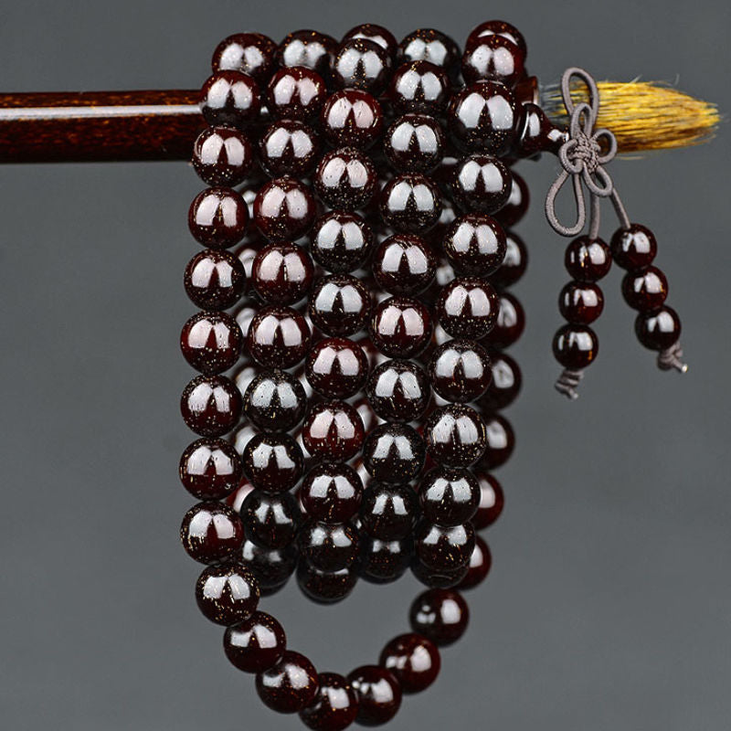 Gold Star Red Sandalwood Comparable To Indian Pterocarpus Bracelet