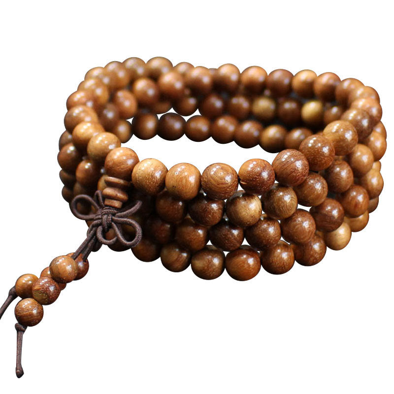 Rosewood Buddha Beads Rosary Pterocarpus Yellow Bracelet