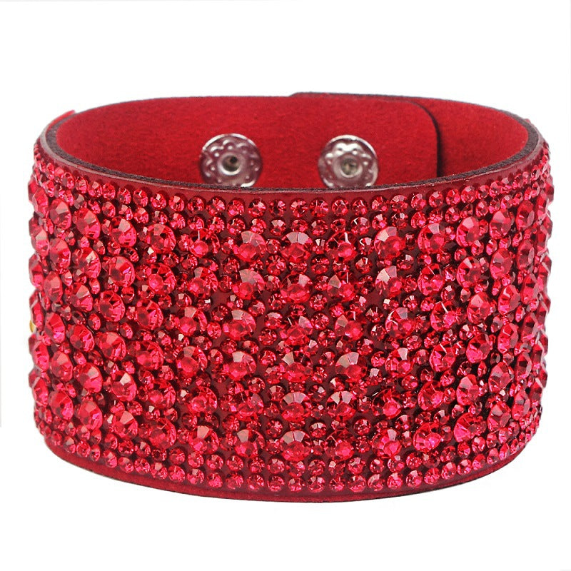 Casual Women's Fashion Flannel Buckle Wide Bracelets