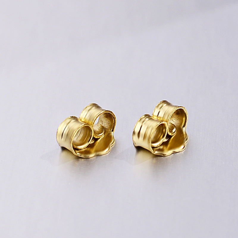 Plum Blossom Earplug Platinum Rose Golden Earrings