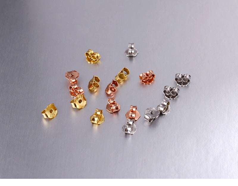 Plum Blossom Earplug Platinum Rose Golden Earrings
