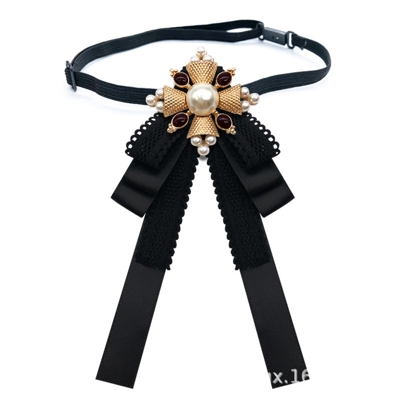 Baroque Palace Style Retro Cloth Brooch Bow Tie Brooches