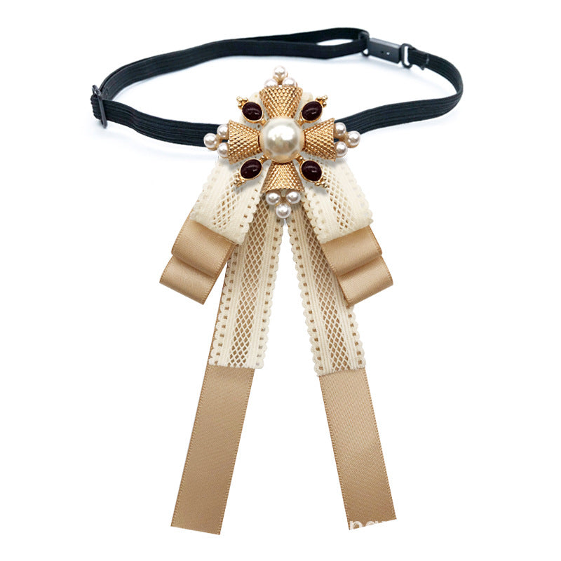 Baroque Palace Style Retro Cloth Brooch Bow Tie Brooches