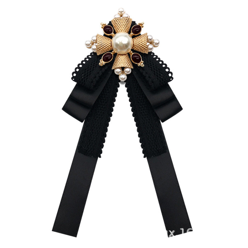 Baroque Palace Style Retro Cloth Brooch Bow Tie Brooches