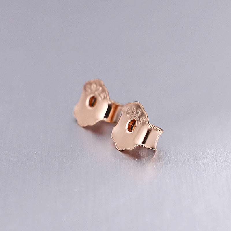 Plum Blossom Earplug Platinum Rose Golden Earrings