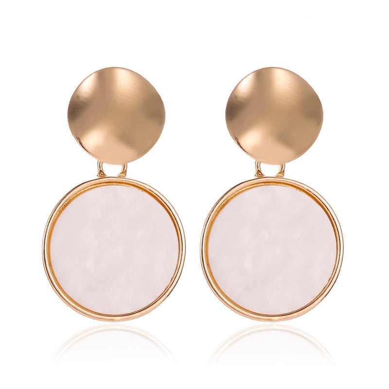 Simple Geometric Heart Shape Personality Hollow Out Wafer Metal Girly Stud Earrings
