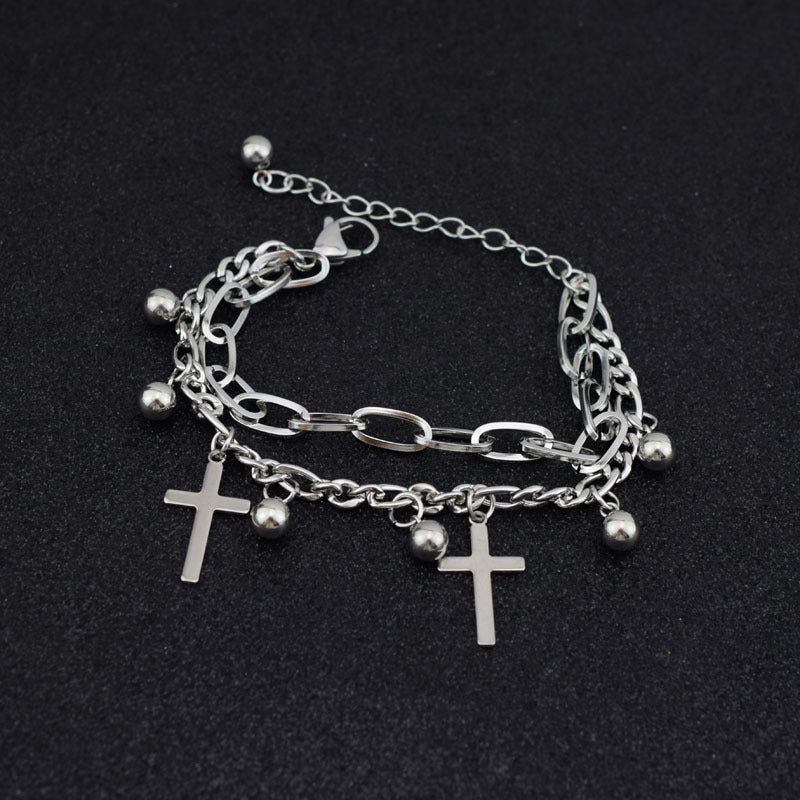 Cross Shelf Double Layer Personalized Minority Bracelets