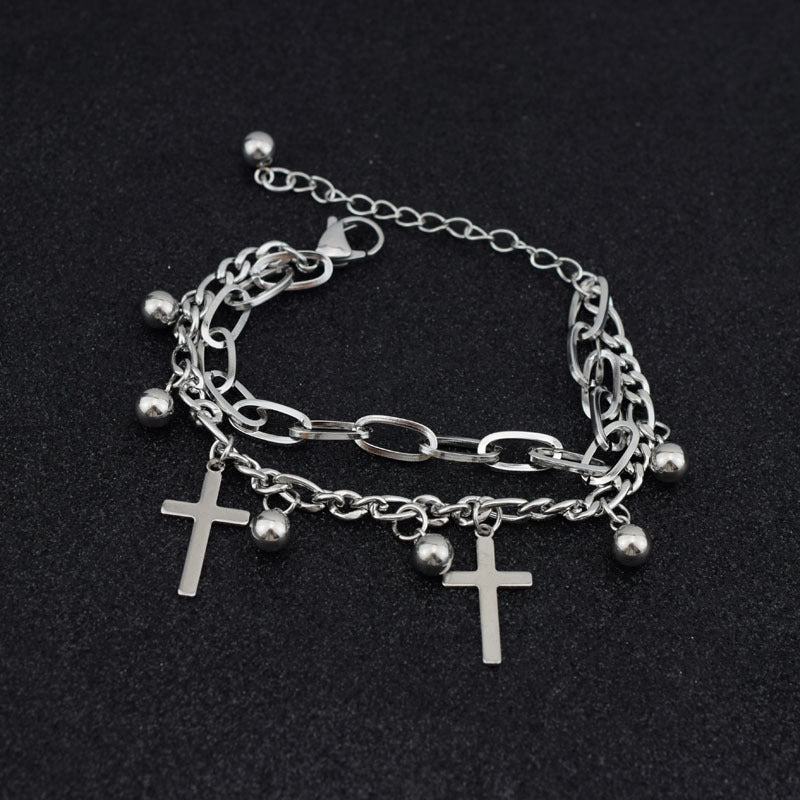 Cross Shelf Double Layer Personalized Minority Bracelets