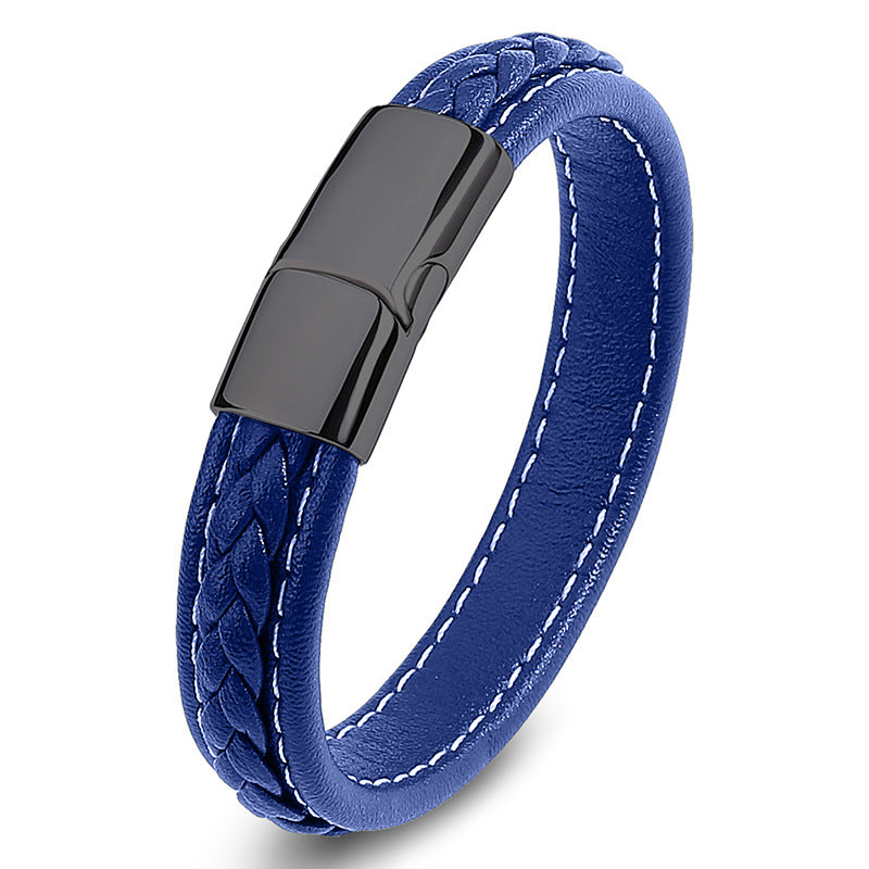 Men's Leather Stitching Handmade Braided Stall Goods Bracelet