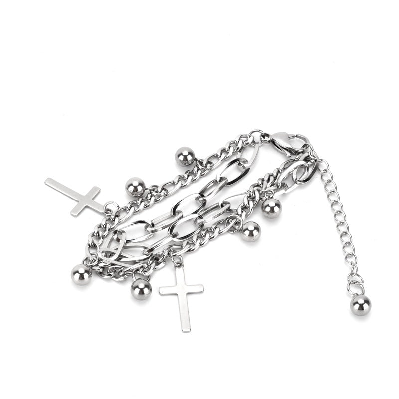Cross Shelf Double Layer Personalized Minority Bracelets