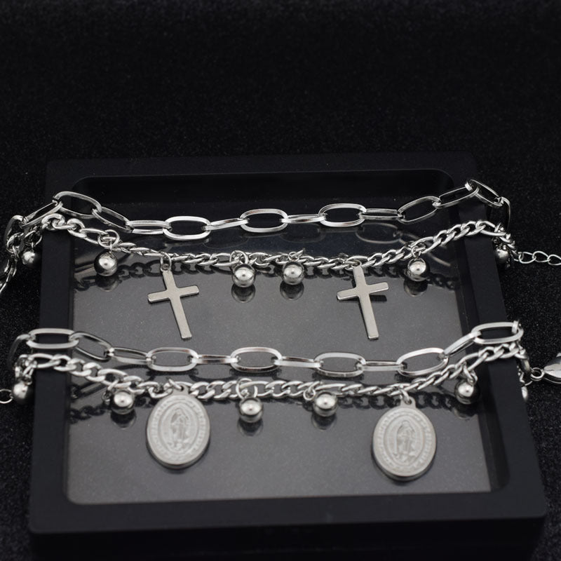 Cross Shelf Double Layer Personalized Minority Bracelets