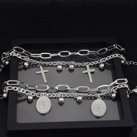 Cross Shelf Double Layer Personalized Minority Bracelets