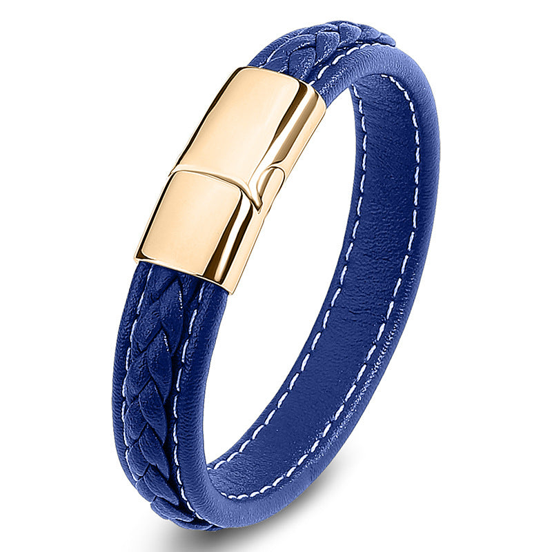 Men's Leather Stitching Handmade Braided Stall Goods Bracelet