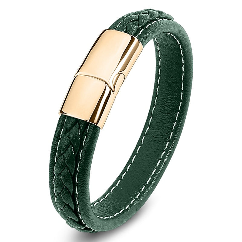 Men's Leather Stitching Handmade Braided Stall Goods Bracelet