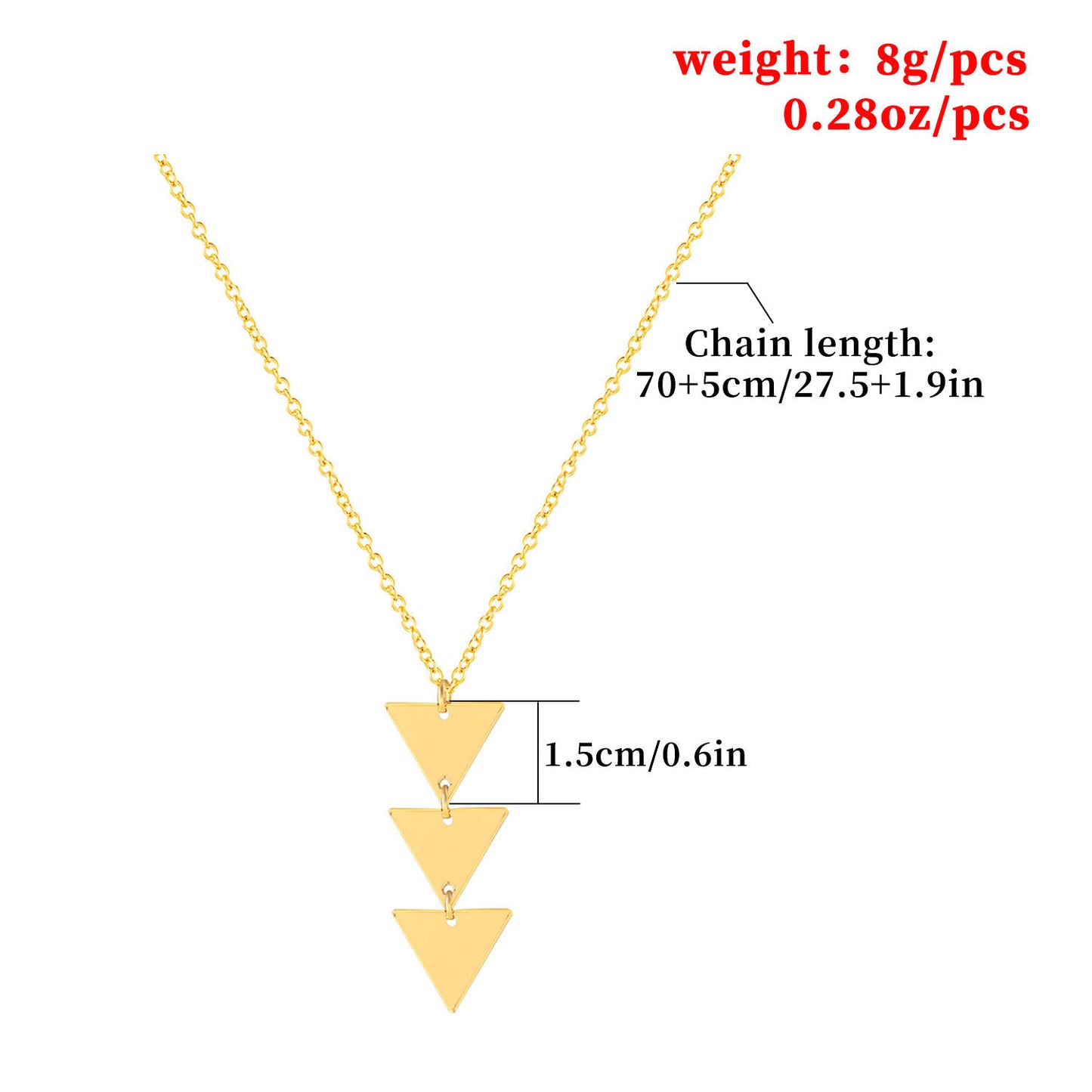 Three Triangle Female Creative Clavicle Chain Necklace
