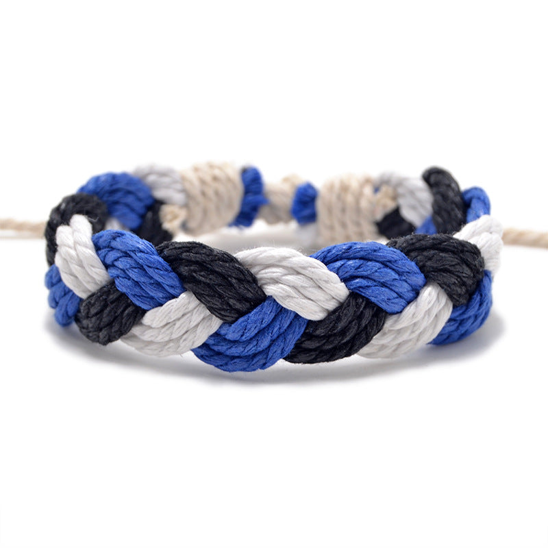 Hand Weaving Cotton Linen Braid Rope Fashion Bracelet