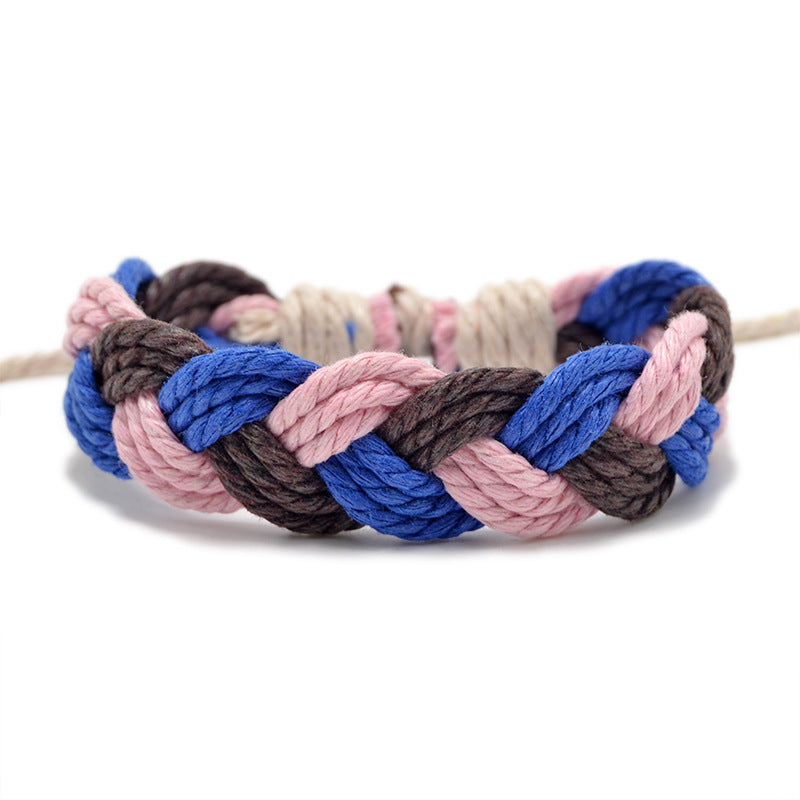 Hand Weaving Cotton Linen Braid Rope Fashion Bracelet