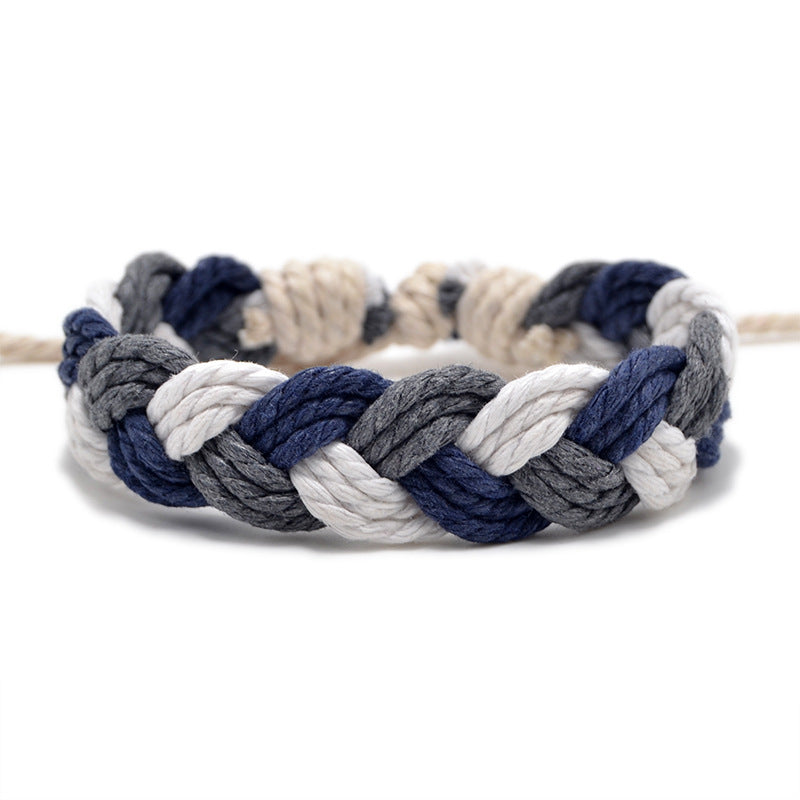 Hand Weaving Cotton Linen Braid Rope Fashion Bracelet